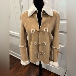 Natalie And Me Weekend Micro Suede Fleece Jacket Toggle Enclosure Sz M Rn#45749